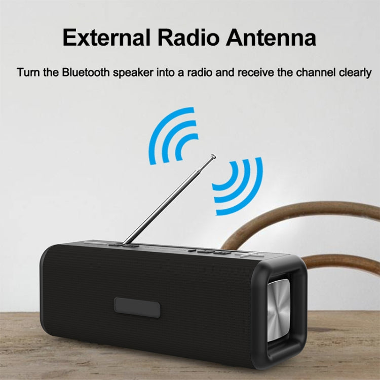 مكبر صوت بلوتوث لاسلكي T9 4.2 بقوة 10W صندوق صوت محمول راديو FM رقمي ستيريو محيطي ثلاثي الأبعاد، يدعم التحدث الحر وTF وAUX