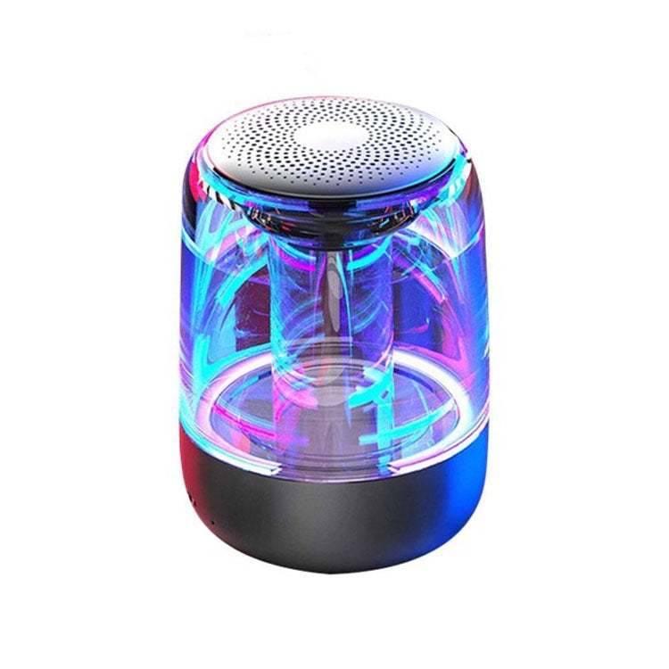 مكبر صوت بلوتوث C7 5.0 شفاف مع ضوء LED مضخم صوت TWS ستيريو محيطي 6D عالي الدقة صوت بارد، C7
