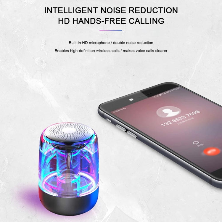 مكبر صوت بلوتوث C7 5.0 شفاف مع ضوء LED مضخم صوت TWS ستيريو محيطي 6D عالي الدقة صوت بارد، C7