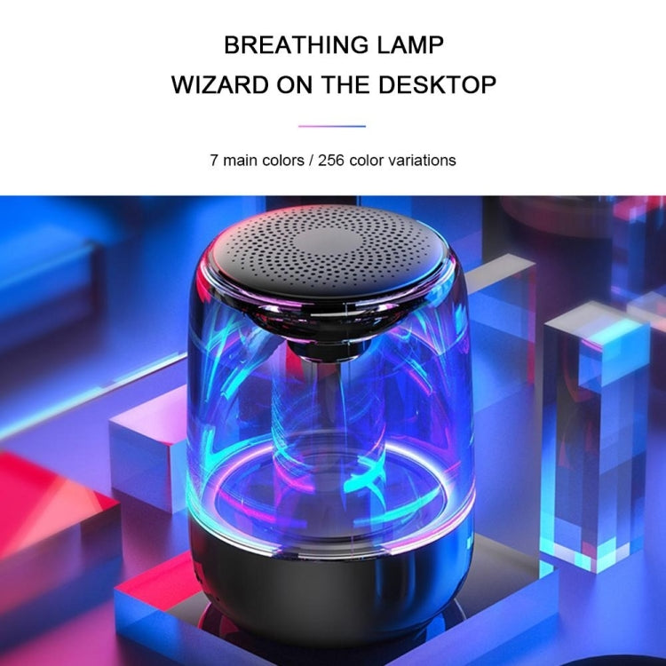 مكبر صوت بلوتوث C7 5.0 شفاف مع ضوء LED مضخم صوت TWS ستيريو محيطي 6D عالي الدقة صوت بارد، C7
