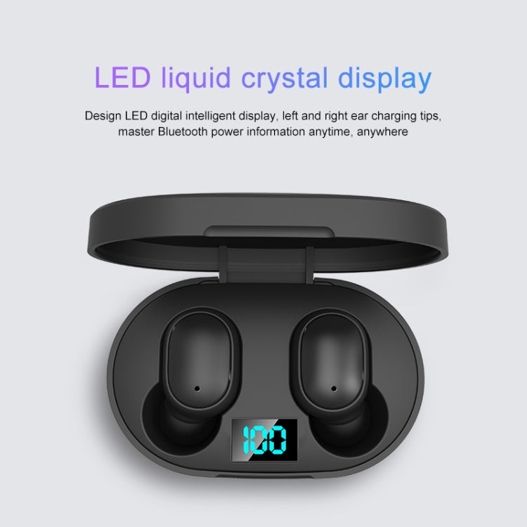 سماعة أذن لاسلكية E6S بشاشة LED، TWS، بلوتوث V5.3، مقاومة للماء، سماعات أذن بلوتوث، E6S (أسود)