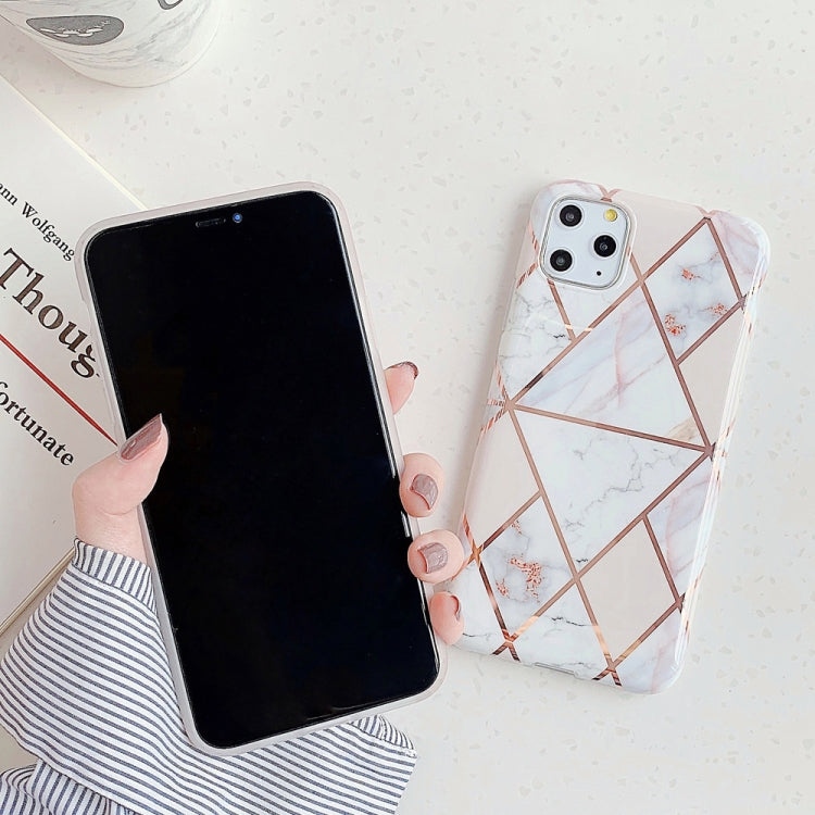 For iPhone 11 Plating Colorful Geometric Pattern Mosaic Marble TPU Mobile Phone Case, For iPhone 11