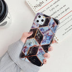 For iPhone 11 Plating Colorful Geometric Pattern Mosaic Marble TPU Mobile Phone Case, For iPhone 11