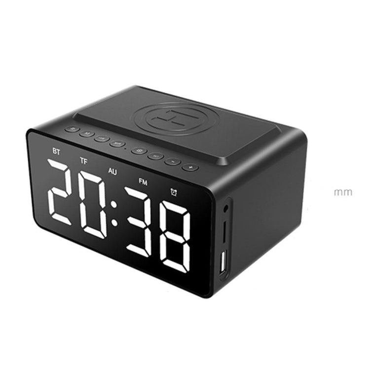مكبر صوت بلوتوث AEC BT508 مع شحن لاسلكي، ساعة منبه LED، وبنك طاقة، ثلاثي الوظائف في جهاز واحد