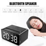 مكبر صوت بلوتوث AEC BT508 مع شحن لاسلكي، ساعة منبه LED، وبنك طاقة، ثلاثي الوظائف في جهاز واحد