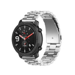 Suitable For Samsung Gear S2 Sport / Galaxy Watch Active 2 Universal 20mm Stainless Steel Metal Strap Three Beads, black, Silver, gold, rose gold