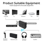 مستقبل بلوتوث USB BT005 5.0، مكبر صوت، مضخم صوت AUX، محول بلوتوث ستيريو لاسلكي للسيارة