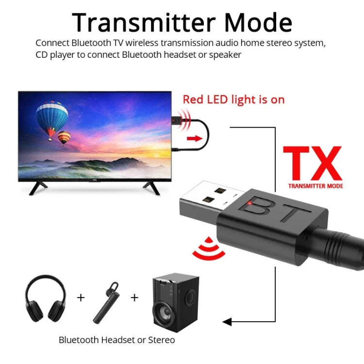 مستقبل بلوتوث USB BT005 5.0، مكبر صوت، مضخم صوت AUX، محول بلوتوث ستيريو لاسلكي للسيارة