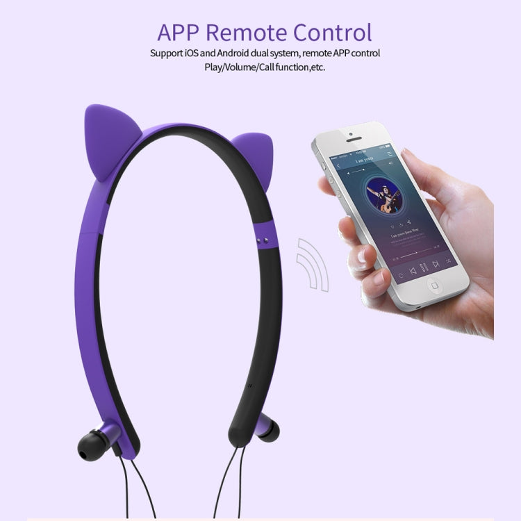 سماعة رأس بلوتوث ZW29 بأذن قطة وصوت ستيريو HIFI عصرية محمولة للرياضة مع ميكروفون وضوء LED متوهج