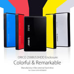 علبة هارد ديسك USB3.0 مقاس 2.5 بوصة ORICO 2588US3-V1، فضي، أحمر، أزرق، أسود