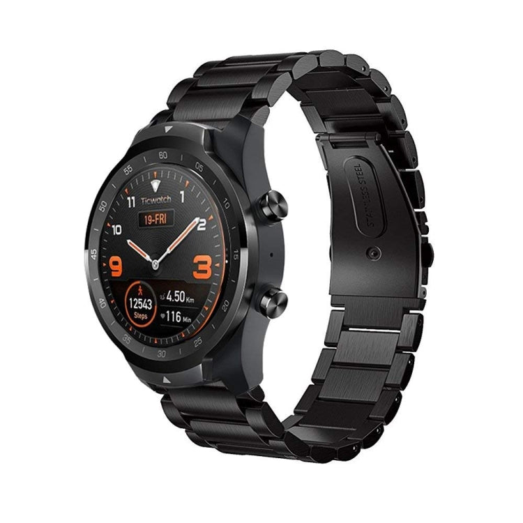 22mm For Huawei Watch GT2e GT2 46mm Three Flat Buckle Stainless Steel Straps