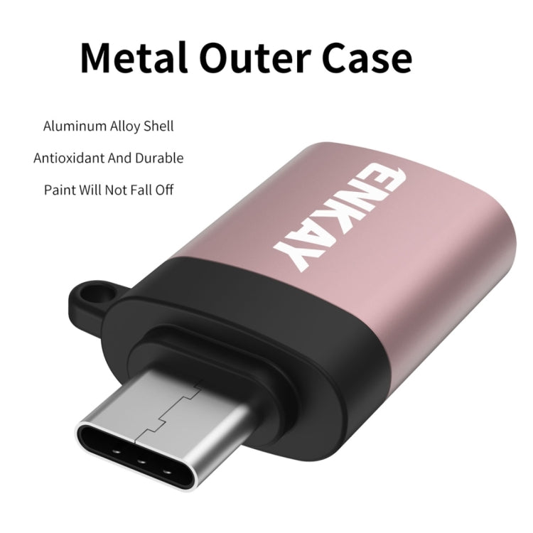 محول بيانات USB-C / Type-C إلى USB 3.0 OTG من سبائك الألمنيوم ENKAY ENK-AT101، ENK-AT101