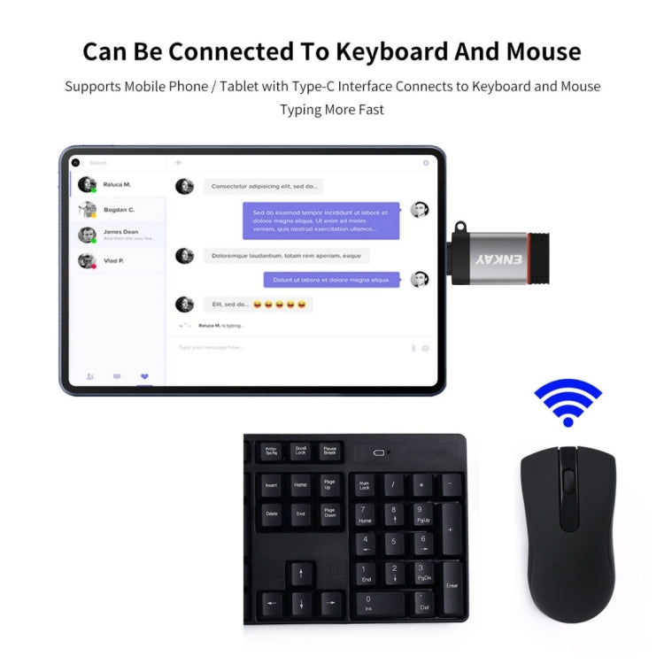 محول بيانات USB-C / Type-C إلى USB 3.0 OTG من سبائك الألمنيوم ENKAY ENK-AT101، ENK-AT101