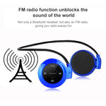 مشغل MP3 وسماعة رأس بلوتوث NVAHVA، سماعة رياضية لاسلكية مع راديو FM، سماعة ستيريو مع بطاقة TF MP3 حتى 32 جيجابايت، mini-503 أزرق، mini-503 ذهبي، mini-503 أسود، mini-503 أحمر