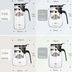 طقم شاي زجاجي مقاوم للحرارة أنيق من KAMJOVE مع إبريق فقاعة، موديلات K-200 400 مل، K-201 500 مل، K-202 750 مل، K-203 600 مل، K-204 600 مل، K-205 900 مل