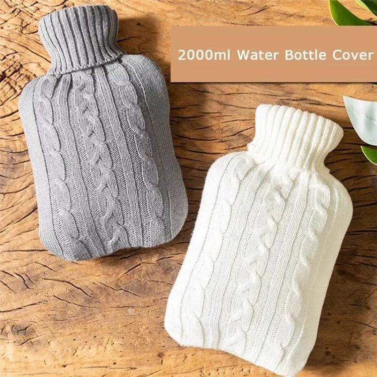 Hot Water Bottle Solid Color Knitting Cover (Without Hot Water Bottle) Water-filled Hot Water Soft Knitting Bottle Velvet Bag