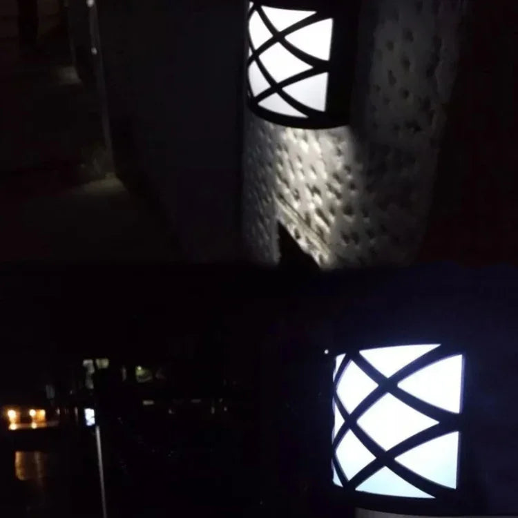 Solar Powered LED Wall Light Outdoor Waterproof Energy Saving Street Garden Lamp, White Light, Warm White