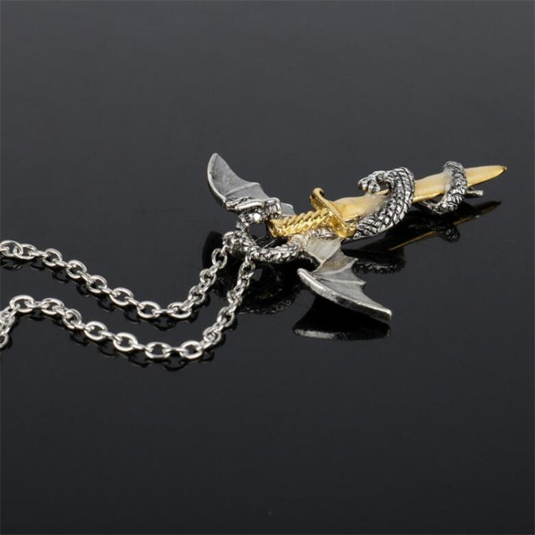 قلادة قلادة سيف التنين المضيء مجوهرات أنمي داكنة