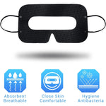 100 قطعة قناع عين VR صحي أسود وقائي، أقنعة عين صحية للاستخدام مرة واحدة لنظارات 3D VR