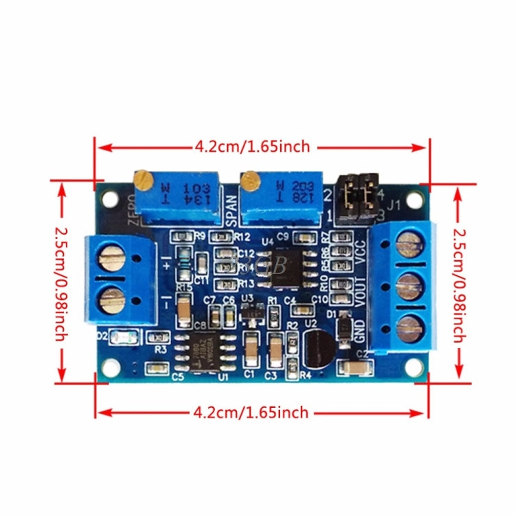 وحدة تحويل التيار إلى جهد 0 / 4-20mA إلى 0-3.3V5V10V محول إشارة جهد، 0 / 4-20mA إلى 0-3.3V5V10V