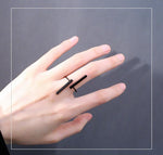 Creative Simple Geometry Opening Finger Rings Personality Jewelry, Black, Silver, Gold