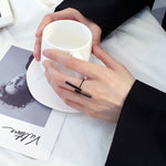 Creative Simple Geometry Opening Finger Rings Personality Jewelry, Black, Silver, Gold