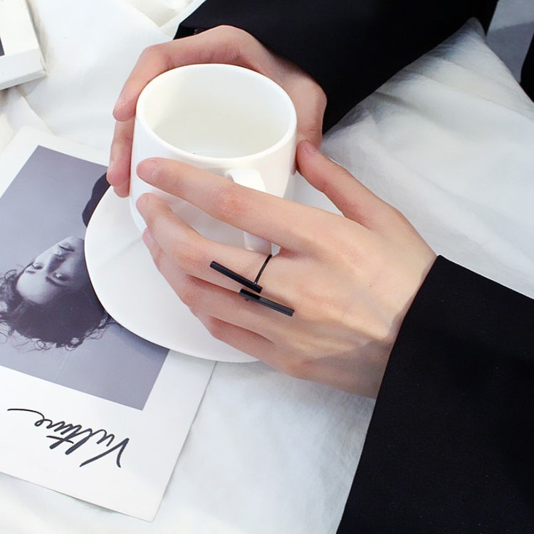 Creative Simple Geometry Opening Finger Rings Personality Jewelry, Black, Silver, Gold
