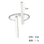 Creative Simple Geometry Opening Finger Rings Personality Jewelry, Black, Silver, Gold