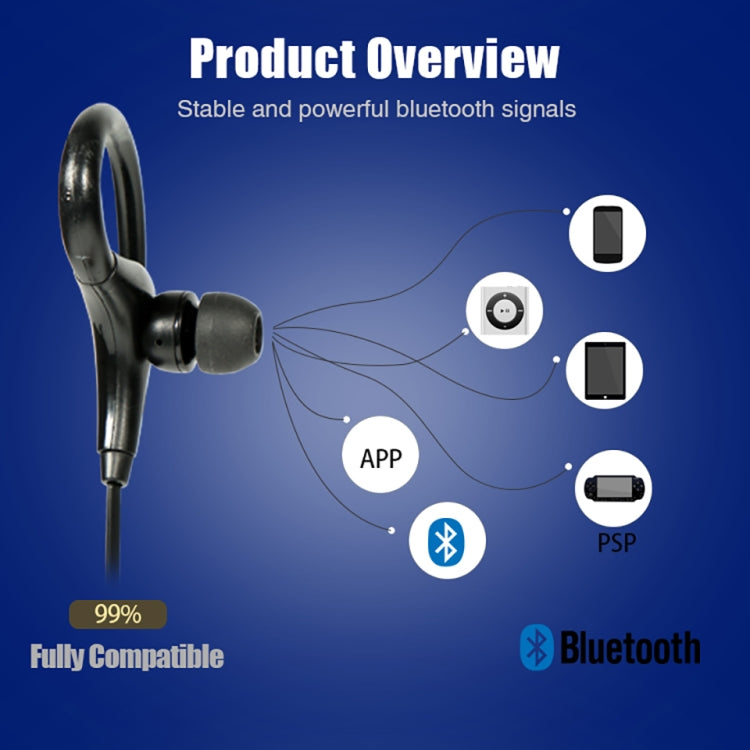سماعة أذن بلوتوث لاسلكية AiWei BT-01 مع ميكروفون وخطاف رياضي