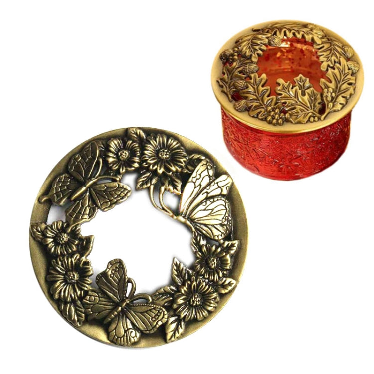 Built-in Wrought Iron Polythermal Anti-hanging Wall Scented Candle Zinc Alloy Smart Cover, Flower Section, Golden Snowflake, Holy Fruit, Butterfly Love Flower, 3D Butterfly, Dragonfly