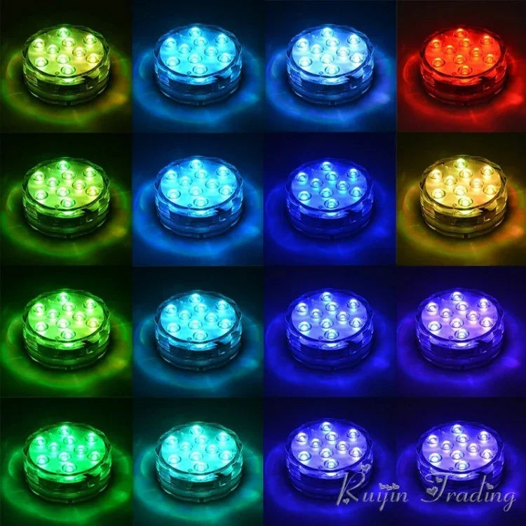مصباح أكواريوم مقاوم للماء RGB للغطس مع مقبض تحكم
