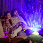 مصباح عرض ليزر LED لموجة الماء وسماء مرصعة بالنجوم مع تحكم عن بعد USB، تحكم صوتي بلوتوث، ضوء ليزر، كرة سحرية دوارة