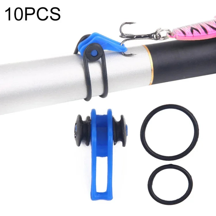 10 قطع / كيس حامل خطاف صيد بلاستيكي لعصا الصيد طُعم صيد حامل أمان مستلزمات الصيد، أحمر، بنفسجي، أسود، أزرق، أصفر، وردي، برتقالي، أخضر