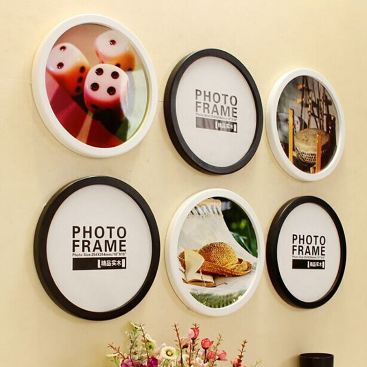 Hanging Wall  Mounted Round Photo Frame Creative Gifts  Home Decoration Wood-based Photo Frame Holder, 10 inch