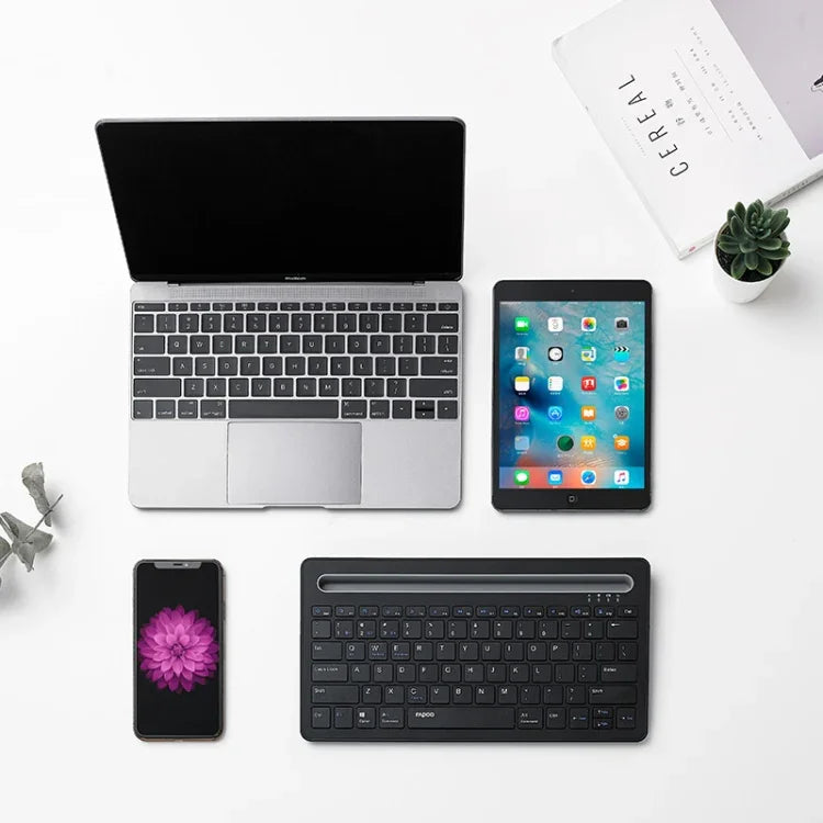 لوحة مفاتيح مكتبية لاسلكية Rapoo XK100 بعدد 78 مفتاح بتقنية بلوتوث للأعمال
