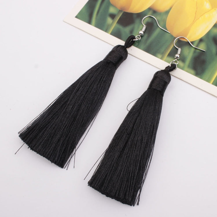 3 PCS Women Boho Fashion Long Tassel Earrings, Black, Blue, Yellow, Purple, Red, Pink, White, Multicolor, wine red, rose red, green, grey, deep coffee, coffee
