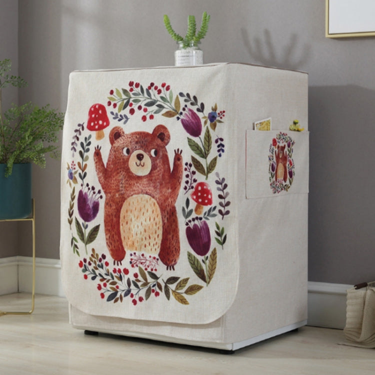 Cartoon Cotton and Linen Drum Roller Washing Machine Dust Cover, 83x60x60cm