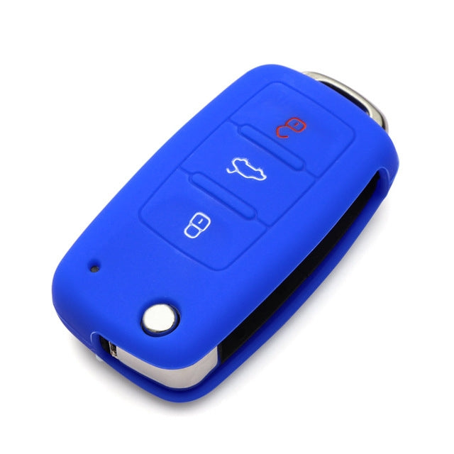 2 PCS Silicone Car Key Cover Case for Volkswagen Golf, Blue, Dark Blue, Pink, Green, Black, Orange, Purple, Red, White, Yellow