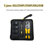 مجموعة كماشة تجعيد عزل نهاية سلك طرفي عاري مضغوط بارد متعددة الوظائف WXK-30JN أداة يدوية للكهربائيين، WXK-30JN