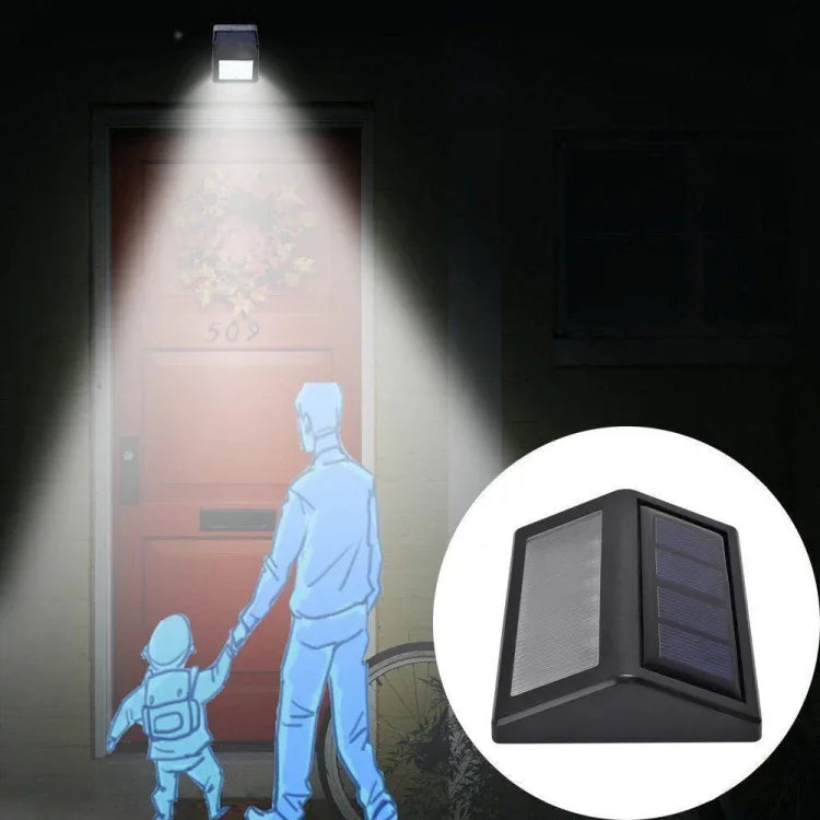 مصباح حائط يعمل بالطاقة الشمسية مع 6 LED، مقاوم للماء IP55، حساس ضوء، أضواء سطحية، ضوء أبيض، ضوء دافئ