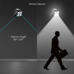 مصباح خارجي 3 واط مع 4 مصابيح LED SMD 3535، إضاءة خارجية لاسلكية مع حساس حركة، مصباح حائط LED خارجي