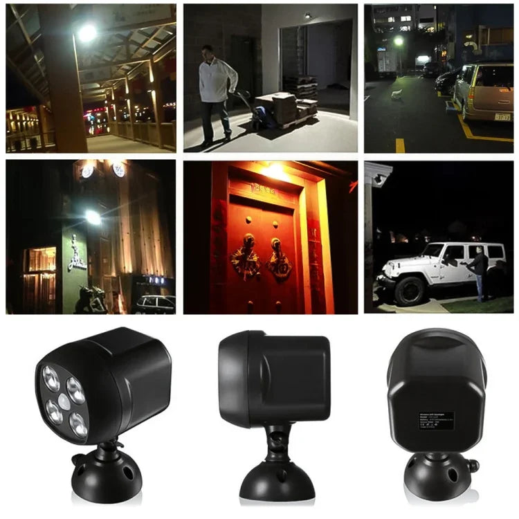 مصباح خارجي 3 واط مع 4 مصابيح LED SMD 3535، إضاءة خارجية لاسلكية مع حساس حركة، مصباح حائط LED خارجي