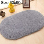 Faux Fur Rug Anti-slip Solid Bath Carpet Kids Room Door Mats Oval  Bedroom Living Room Rugs, 40x60cm, 50x80cm, 60x90cm, 60x120cm, 80x120cm, 80x160cm