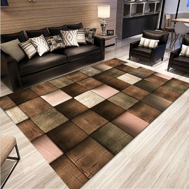 Simple Modern Abstract Lattice Carpets Living Room Bedroom Floor Mat, 50x80cm, 80x120cm