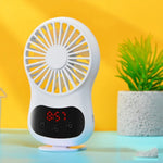 مروحة صغيرة مكتبية متعددة الوظائف USB، مبدعة، أبيض، وردي، أزرق