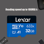 بطاقة ذاكرة هاتف محمول Lexar 633x TF عالية السرعة بسعة 32GB لتسجيل القيادة، 32GB