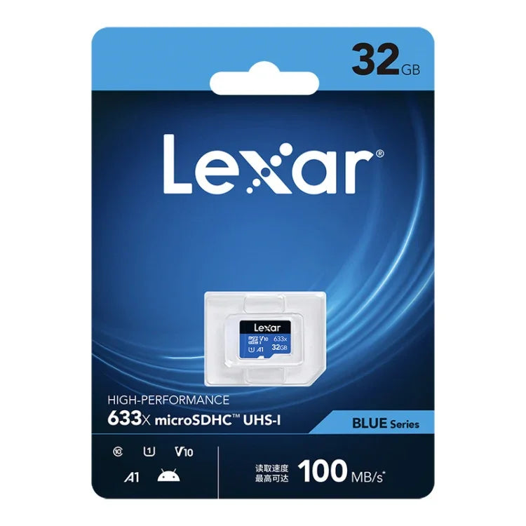 بطاقة ذاكرة هاتف محمول Lexar 633x TF عالية السرعة بسعة 32GB لتسجيل القيادة، 32GB