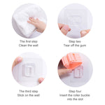 Mop Holder Wall Mounted Organizer Holder Household Kitchen Bathroom Adhesive Storage Broom Hanger Clip Hook Racks, Clip Hook White