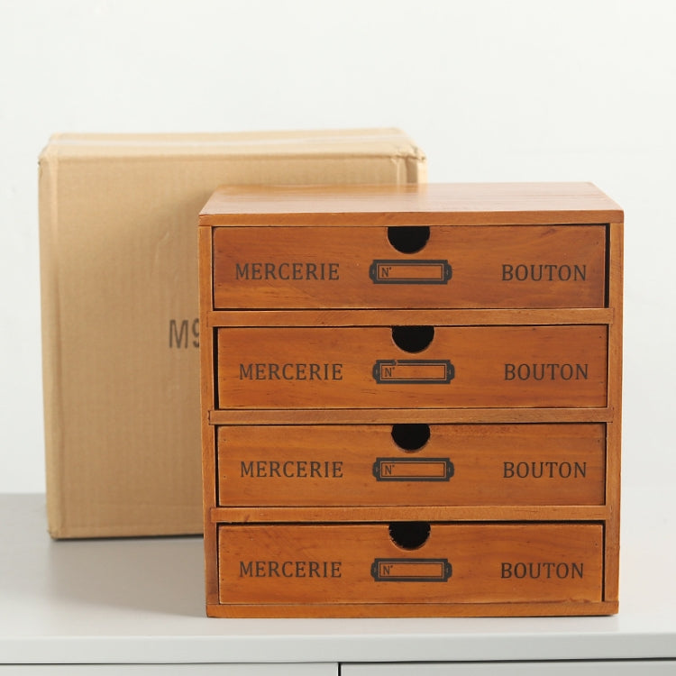 Retro Wooden Drawer Storage Cabinet Desk, One Pumping, Four Pumping