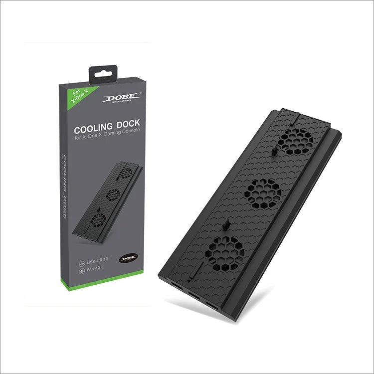قاعدة تبريد عمودية مع مروحة تبريد وشاحن DOBE TYX-1768 لجهاز ألعاب Xbox One X، TYX-1768